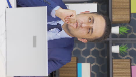 Vertical-video-of-Businessman-doing-economic-calculations.